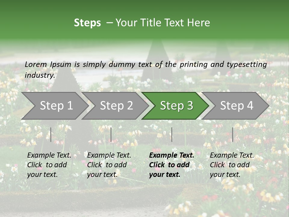 A Garden Filled With Lots Of Flowers And Trees PowerPoint Template