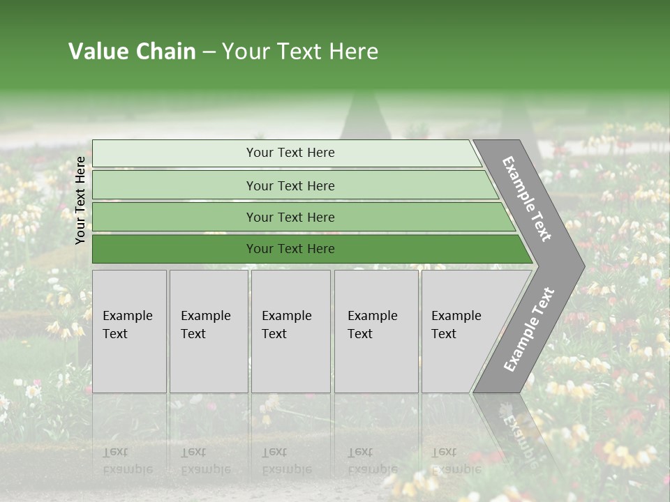 A Garden Filled With Lots Of Flowers And Trees PowerPoint Template