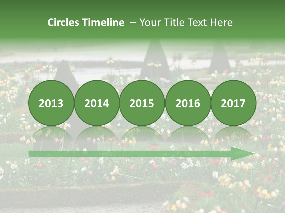 A Garden Filled With Lots Of Flowers And Trees PowerPoint Template