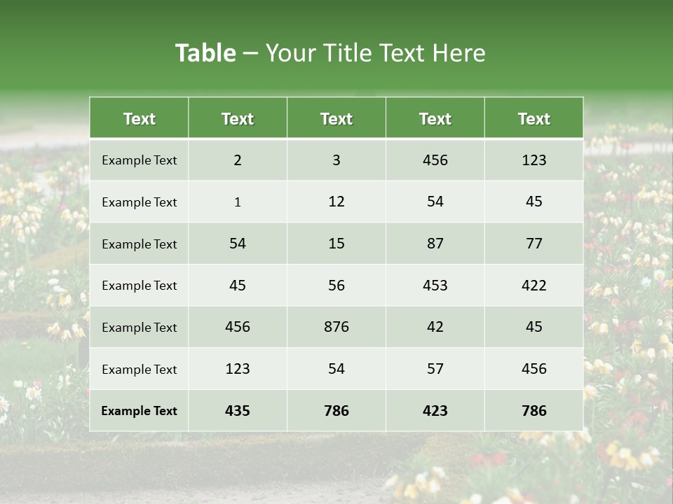 A Garden Filled With Lots Of Flowers And Trees PowerPoint Template