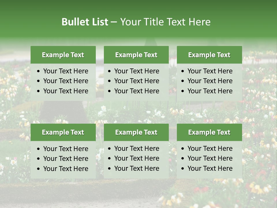 A Garden Filled With Lots Of Flowers And Trees PowerPoint Template