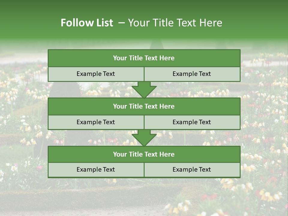 A Garden Filled With Lots Of Flowers And Trees PowerPoint Template