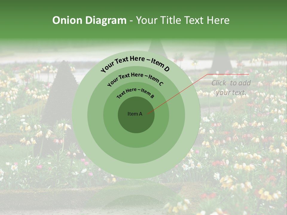 A Garden Filled With Lots Of Flowers And Trees PowerPoint Template