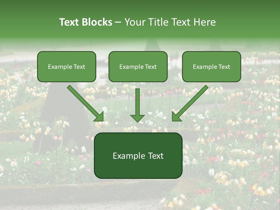 A Garden Filled With Lots Of Flowers And Trees PowerPoint Template