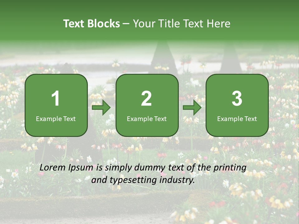 A Garden Filled With Lots Of Flowers And Trees PowerPoint Template