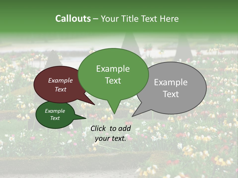 A Garden Filled With Lots Of Flowers And Trees PowerPoint Template