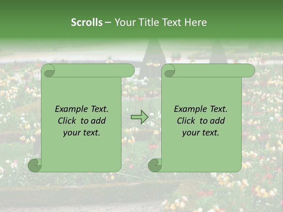 A Garden Filled With Lots Of Flowers And Trees PowerPoint Template