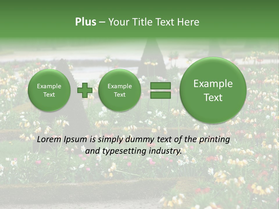 A Garden Filled With Lots Of Flowers And Trees PowerPoint Template