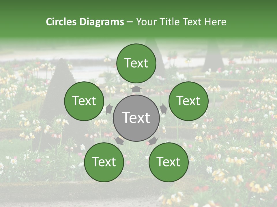 A Garden Filled With Lots Of Flowers And Trees PowerPoint Template