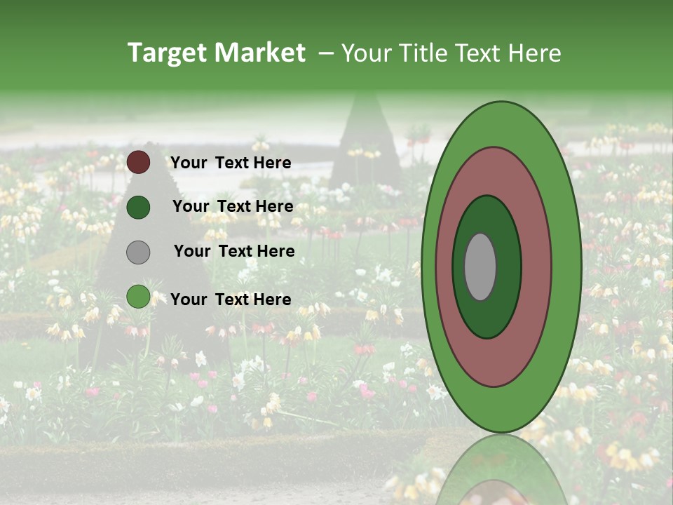 A Garden Filled With Lots Of Flowers And Trees PowerPoint Template