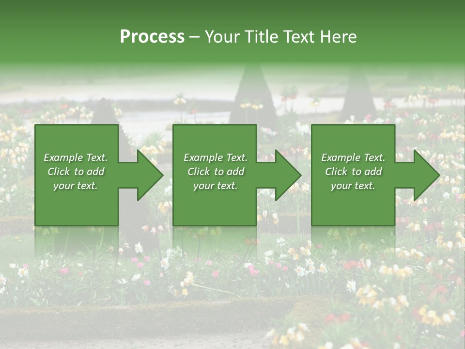 A Garden Filled With Lots Of Flowers And Trees PowerPoint Template