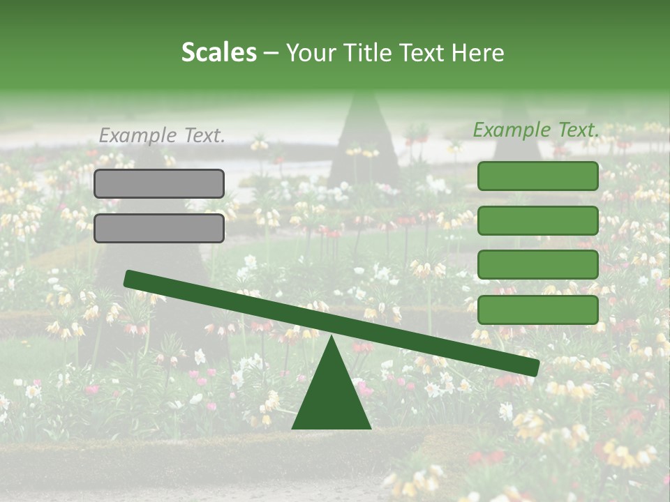 A Garden Filled With Lots Of Flowers And Trees PowerPoint Template