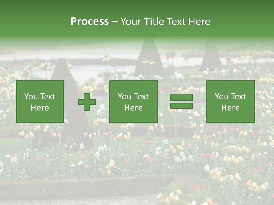 A Garden Filled With Lots Of Flowers And Trees PowerPoint Template