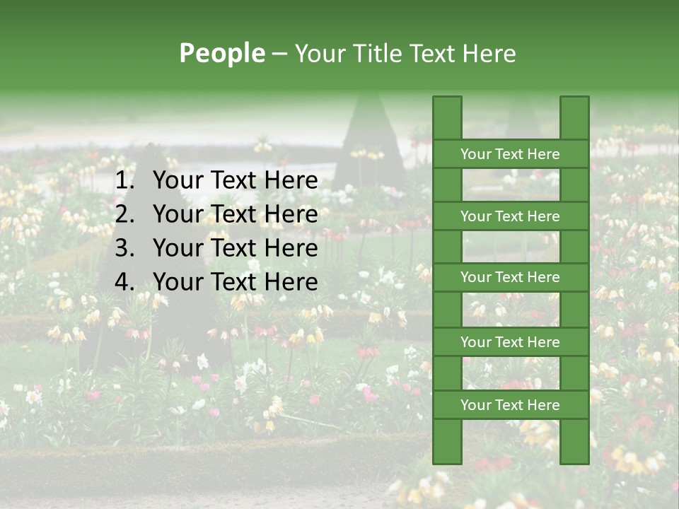 A Garden Filled With Lots Of Flowers And Trees PowerPoint Template