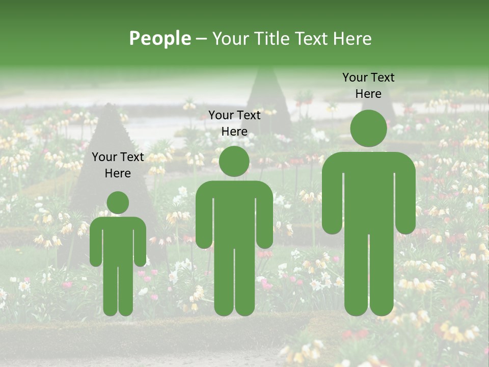 A Garden Filled With Lots Of Flowers And Trees PowerPoint Template