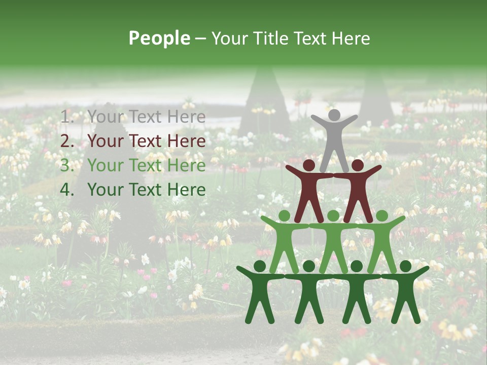 A Garden Filled With Lots Of Flowers And Trees PowerPoint Template