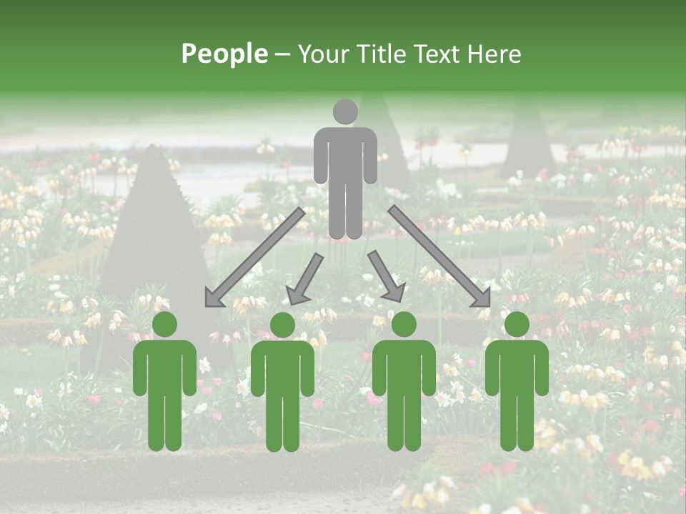 A Garden Filled With Lots Of Flowers And Trees PowerPoint Template