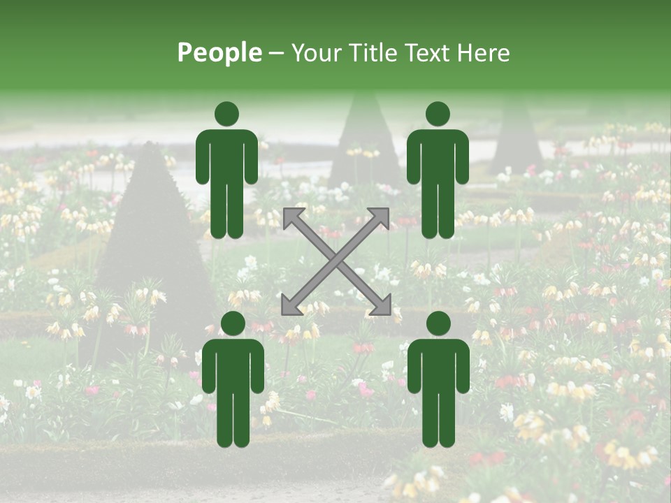 A Garden Filled With Lots Of Flowers And Trees PowerPoint Template