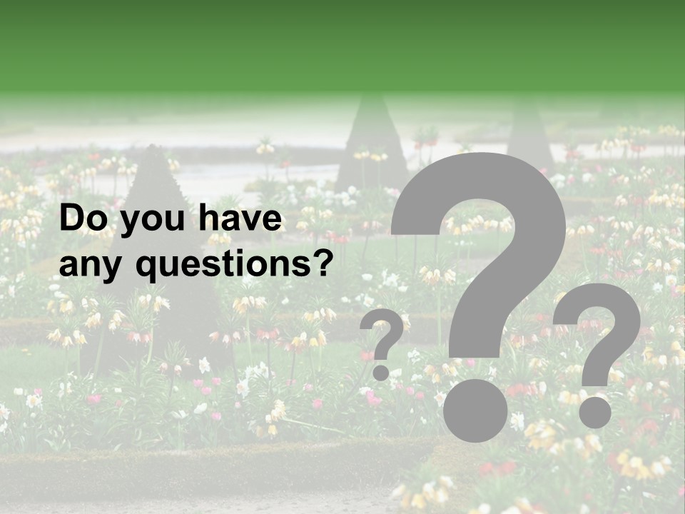 A Garden Filled With Lots Of Flowers And Trees PowerPoint Template