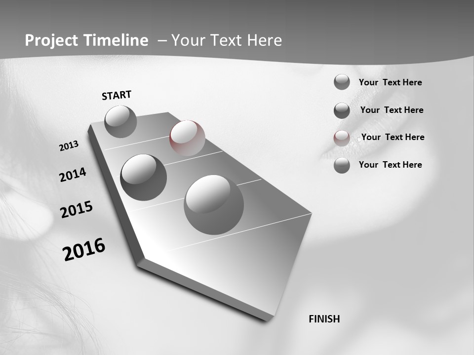 A Woman With Long Hair And Black Makeup PowerPoint Template