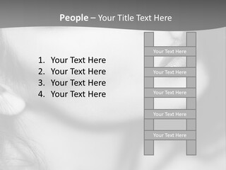 A Woman With Long Hair And Black Makeup PowerPoint Template