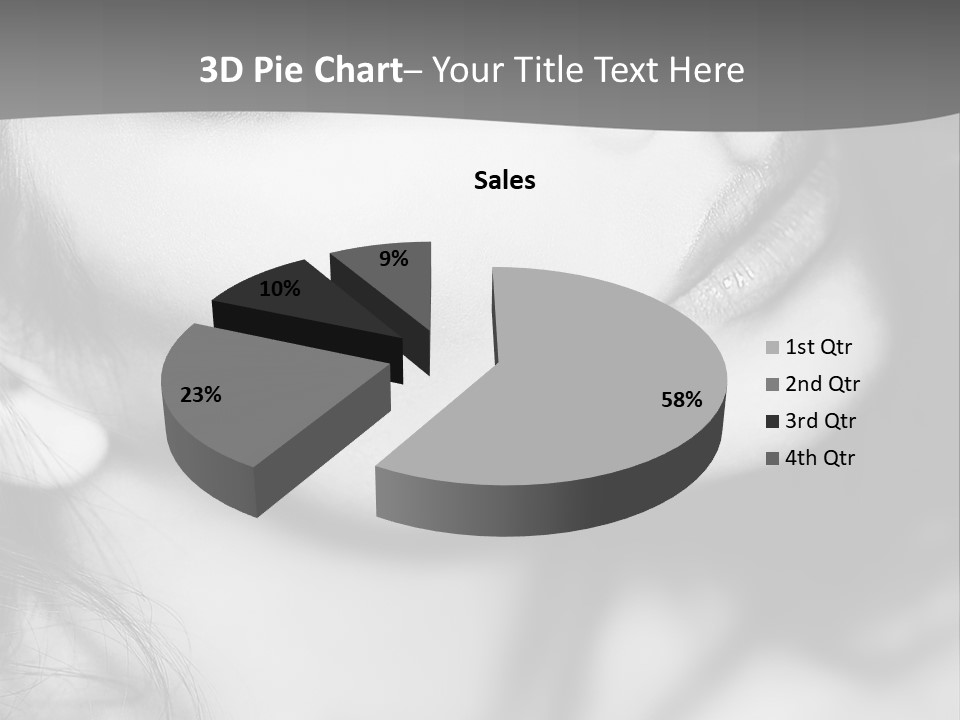 A Woman With Long Hair And Black Makeup PowerPoint Template