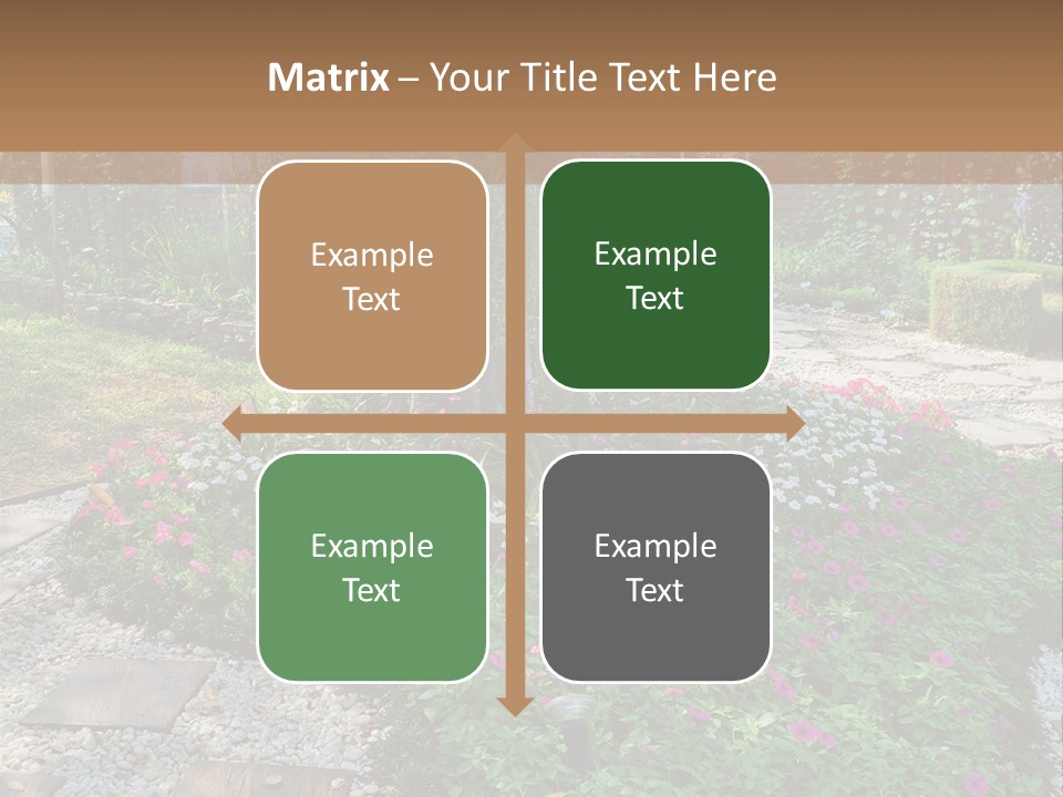 A Picture Of A Garden With Flowers And Rocks PowerPoint Template