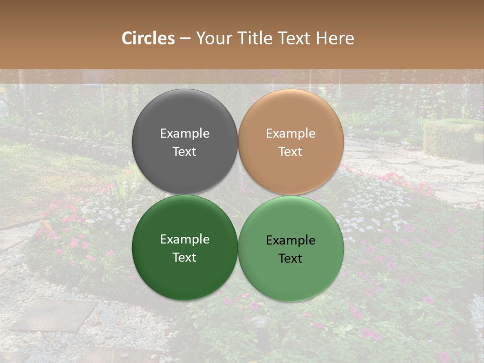 A Picture Of A Garden With Flowers And Rocks PowerPoint Template
