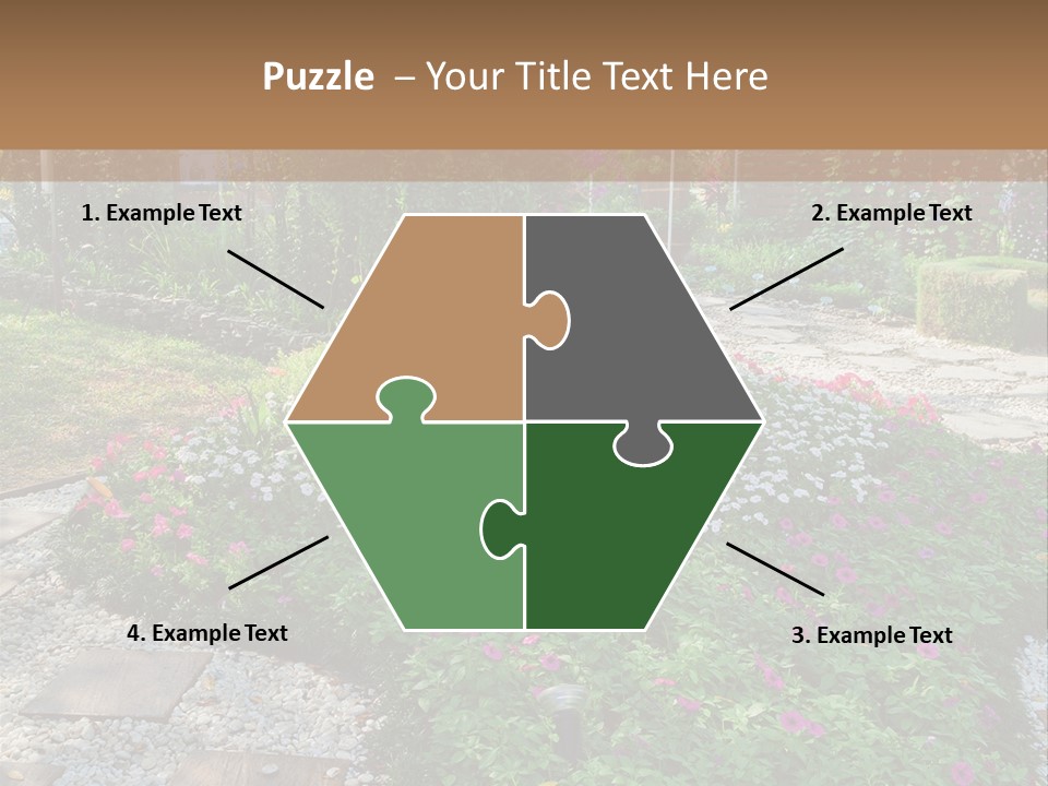 A Picture Of A Garden With Flowers And Rocks PowerPoint Template