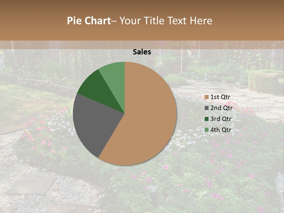 A Picture Of A Garden With Flowers And Rocks PowerPoint Template
