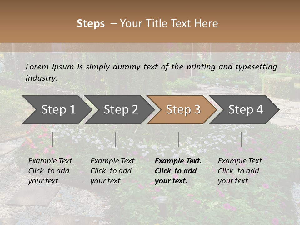 A Picture Of A Garden With Flowers And Rocks PowerPoint Template