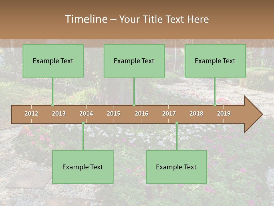 A Picture Of A Garden With Flowers And Rocks PowerPoint Template