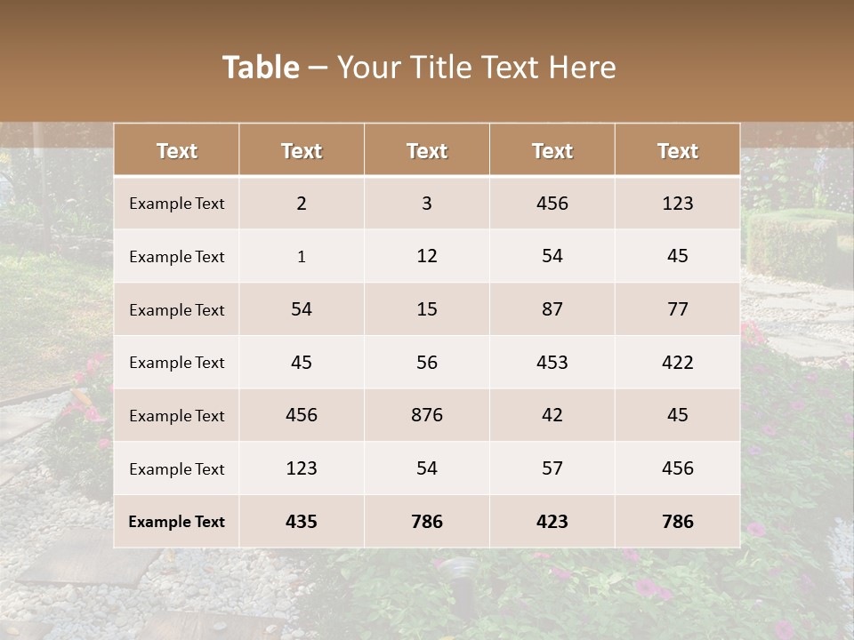 A Picture Of A Garden With Flowers And Rocks PowerPoint Template