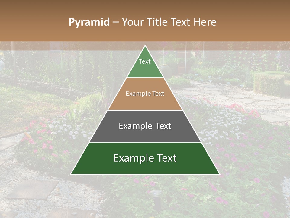 A Picture Of A Garden With Flowers And Rocks PowerPoint Template