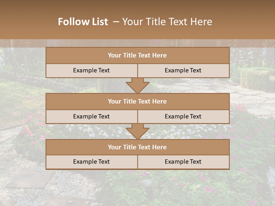 A Picture Of A Garden With Flowers And Rocks PowerPoint Template
