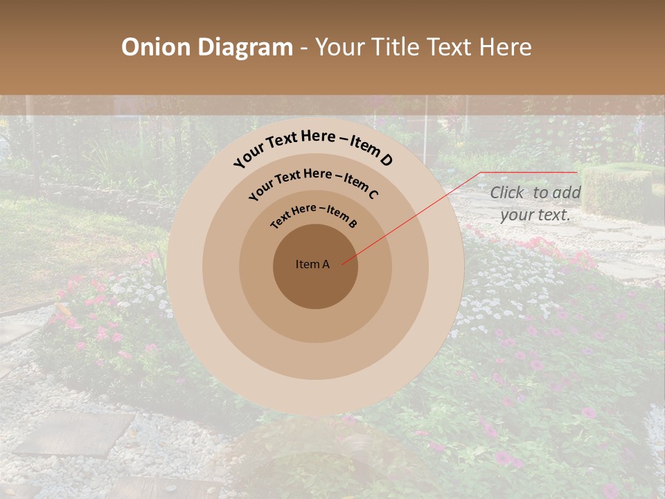 A Picture Of A Garden With Flowers And Rocks PowerPoint Template