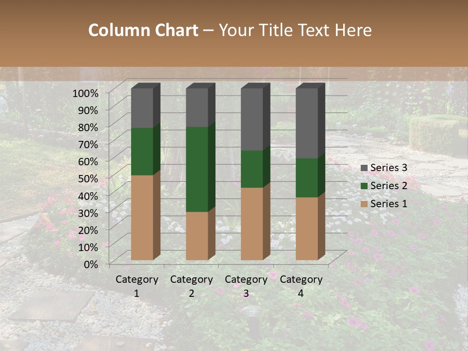 A Picture Of A Garden With Flowers And Rocks PowerPoint Template