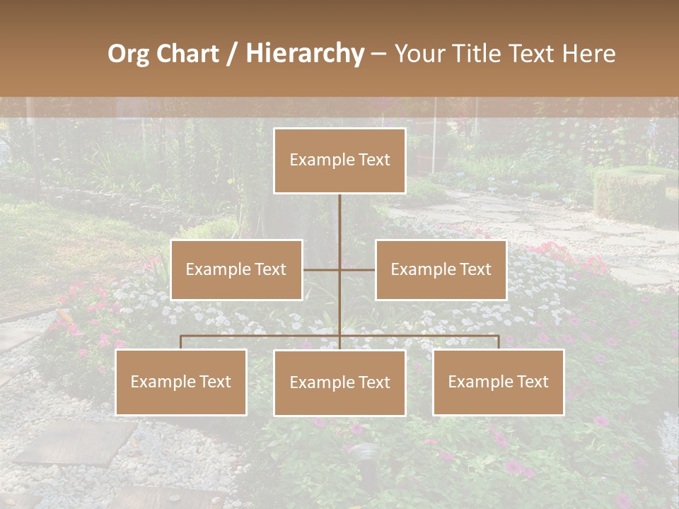 A Picture Of A Garden With Flowers And Rocks PowerPoint Template