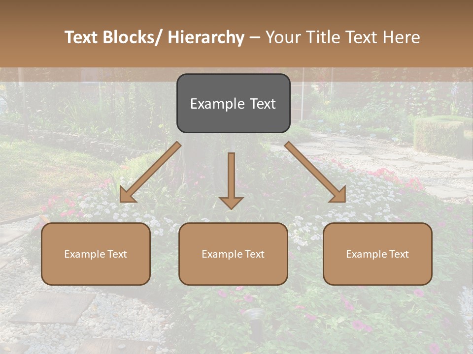 A Picture Of A Garden With Flowers And Rocks PowerPoint Template
