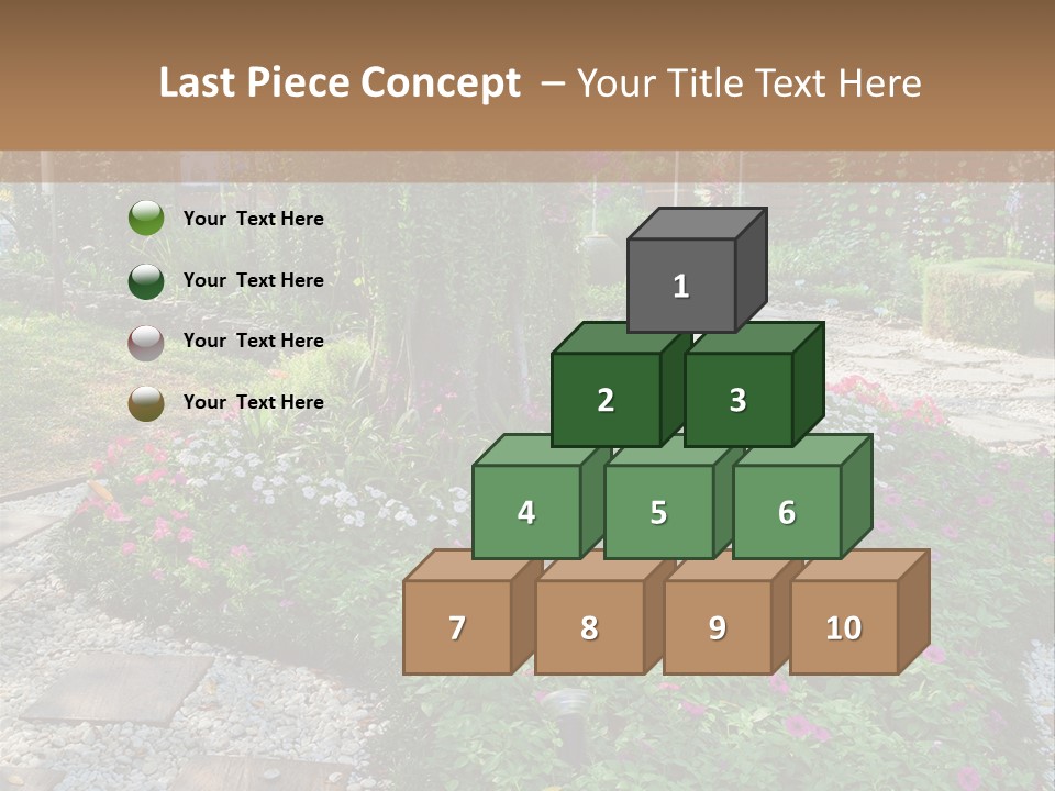 A Picture Of A Garden With Flowers And Rocks PowerPoint Template
