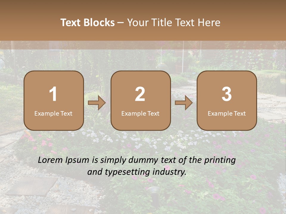 A Picture Of A Garden With Flowers And Rocks PowerPoint Template