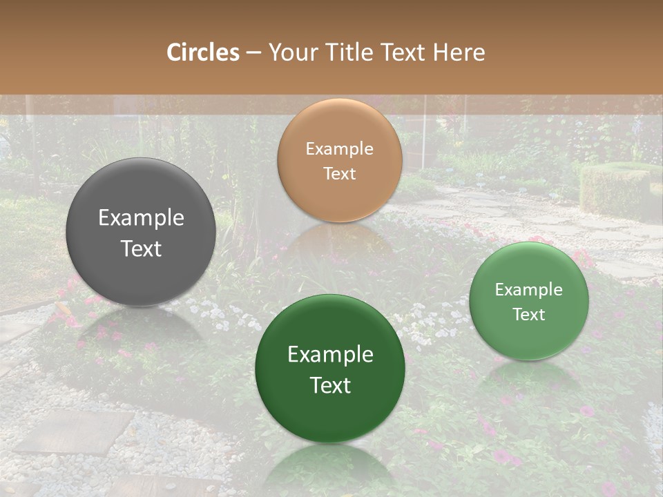 A Picture Of A Garden With Flowers And Rocks PowerPoint Template