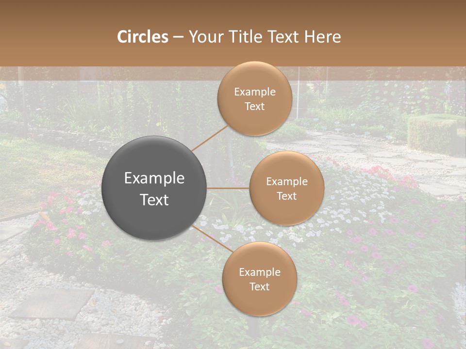 A Picture Of A Garden With Flowers And Rocks PowerPoint Template