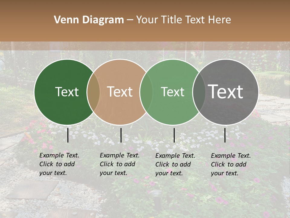 A Picture Of A Garden With Flowers And Rocks PowerPoint Template