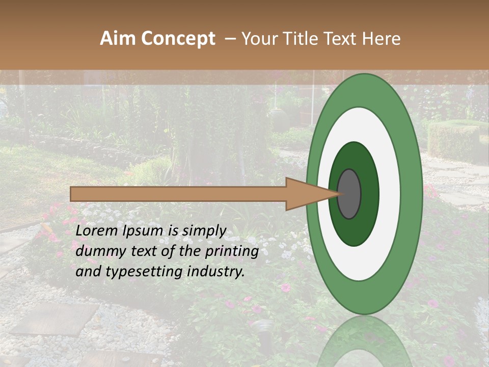 A Picture Of A Garden With Flowers And Rocks PowerPoint Template