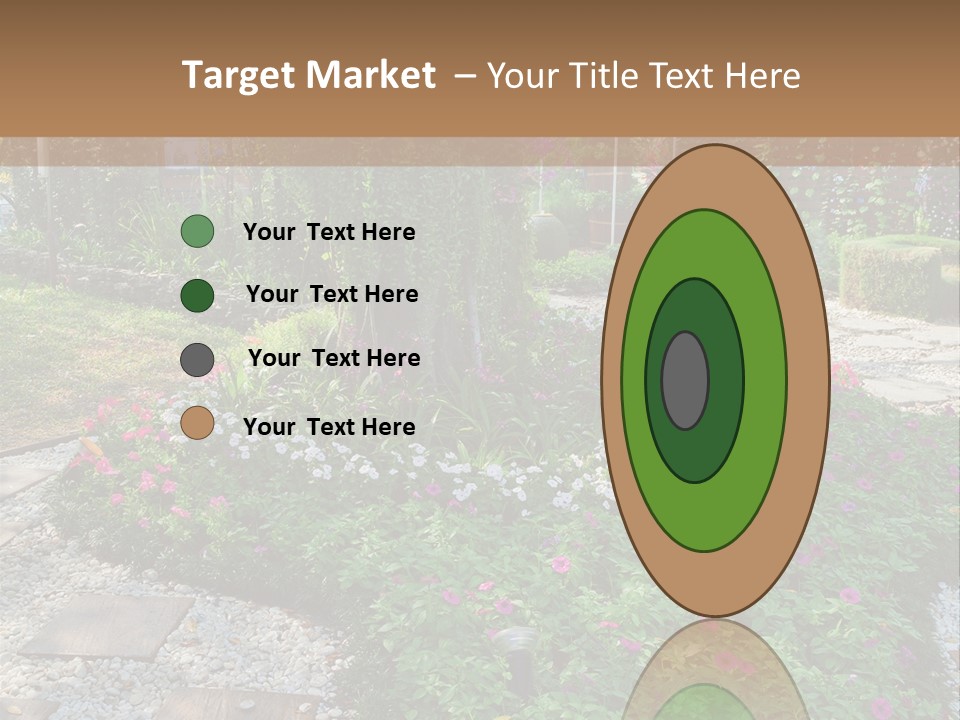 A Picture Of A Garden With Flowers And Rocks PowerPoint Template