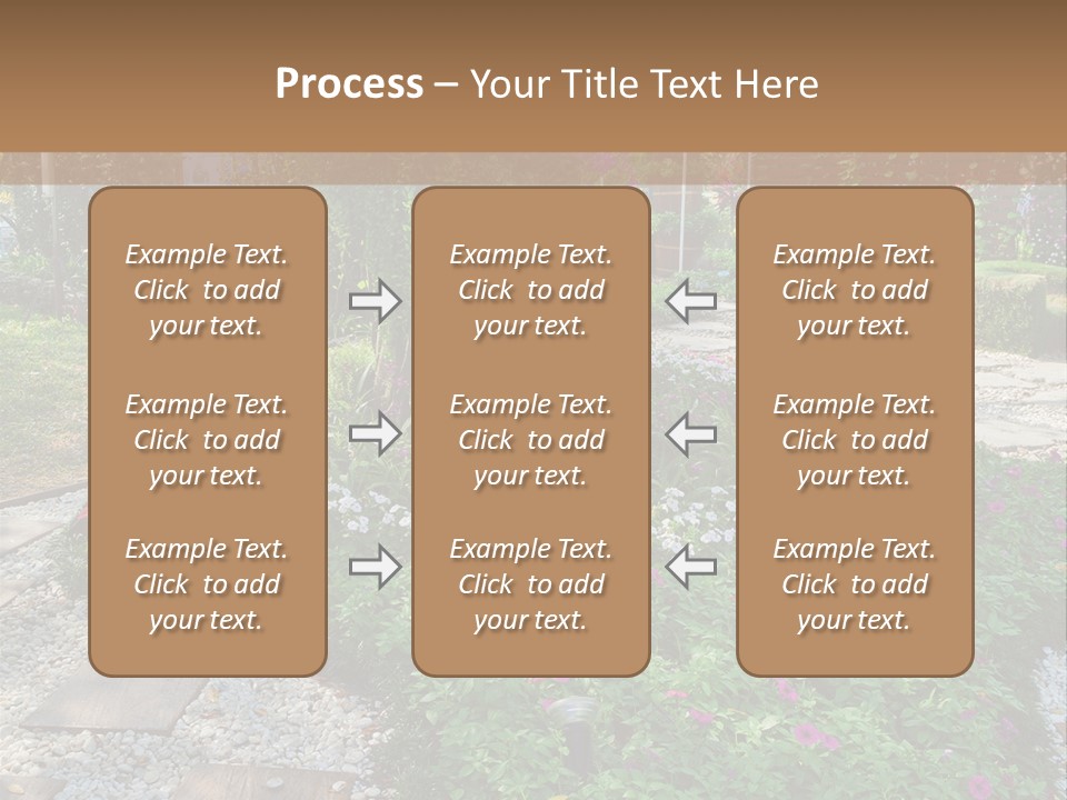 A Picture Of A Garden With Flowers And Rocks PowerPoint Template