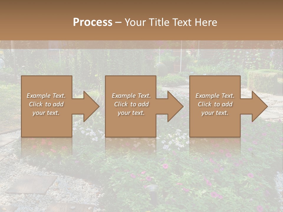 A Picture Of A Garden With Flowers And Rocks PowerPoint Template