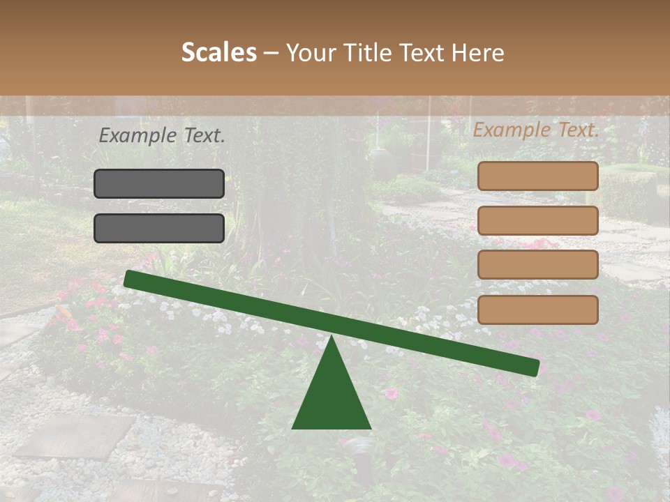 A Picture Of A Garden With Flowers And Rocks PowerPoint Template