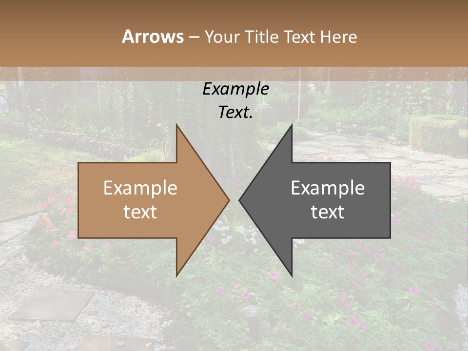 A Picture Of A Garden With Flowers And Rocks PowerPoint Template
